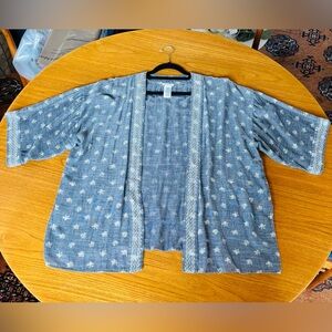 Lucky Brand blue gray lightweight kimono. OS.